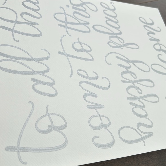 Calligraphy Hand Lettered Welcome Art, Housewarming Home Gift, Handmade Local - Picture 5 of 6